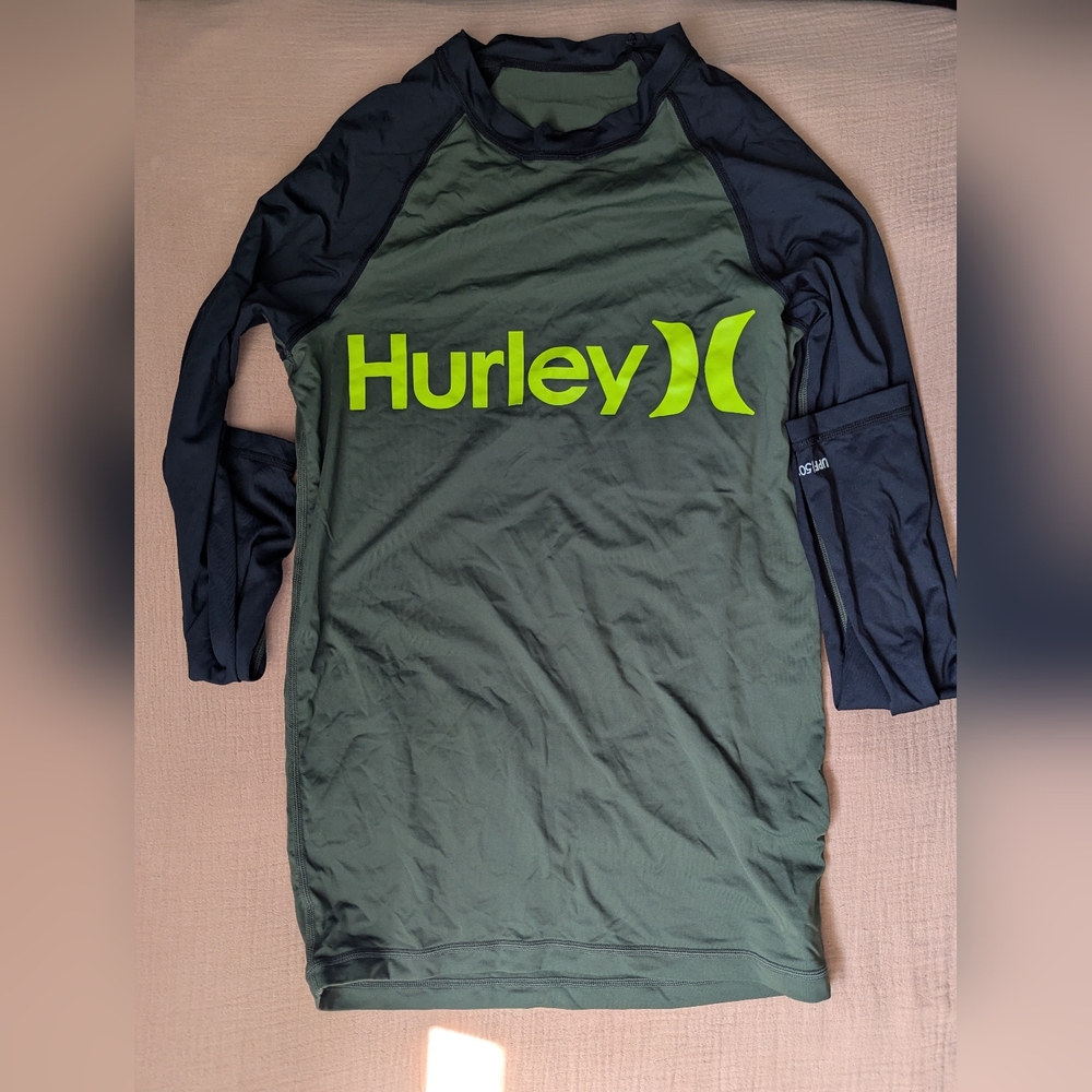 Hurley Green and Black Long Sleeve Shirt